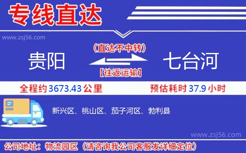 貴陽到七臺河物流公司