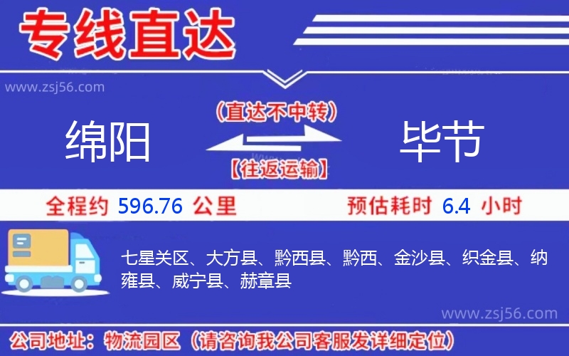 綿陽(yáng)到畢節(jié)物流公司