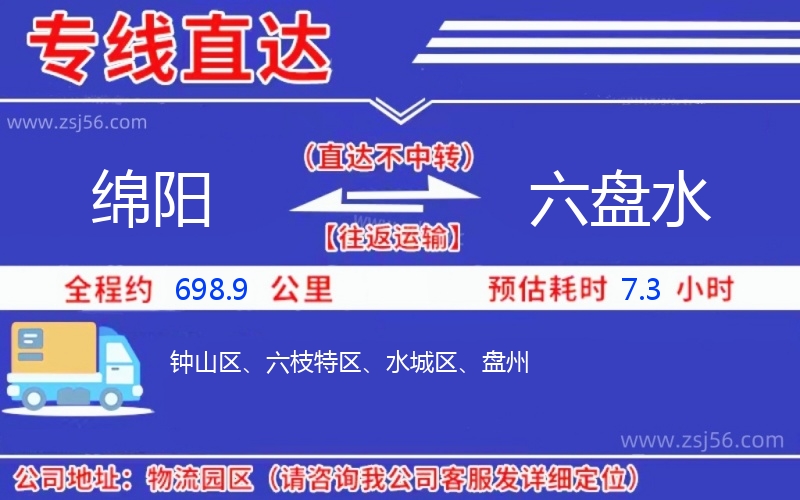 綿陽到六盤水物流公司
